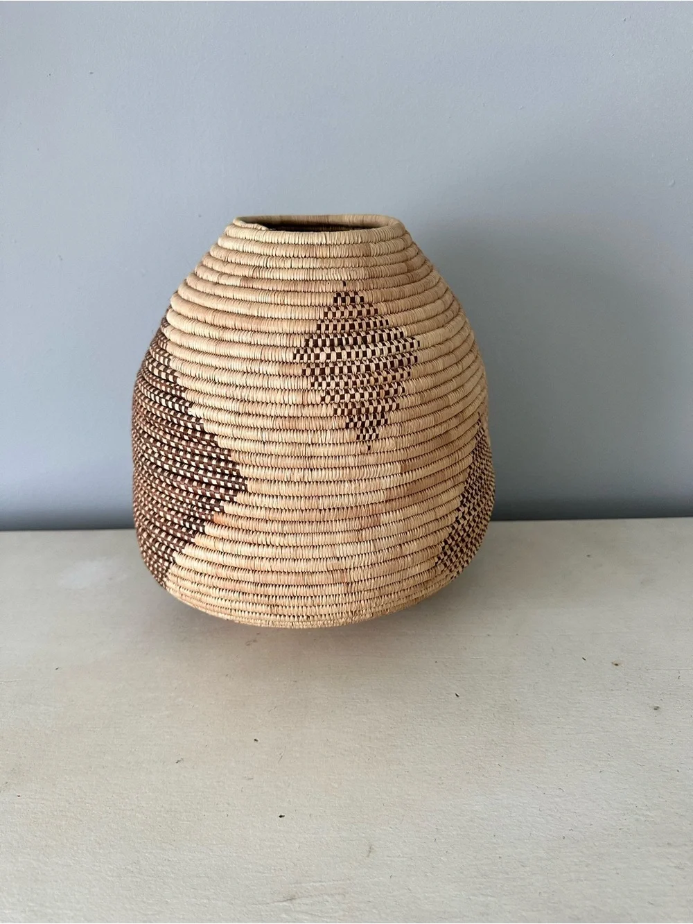 Africa African handmade woven basket brown large boho decor